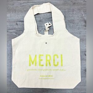Eden In Love Beige Merci Tote Bag